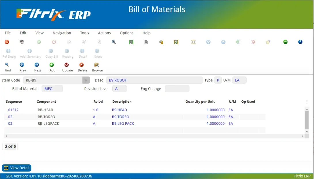 Bill of material