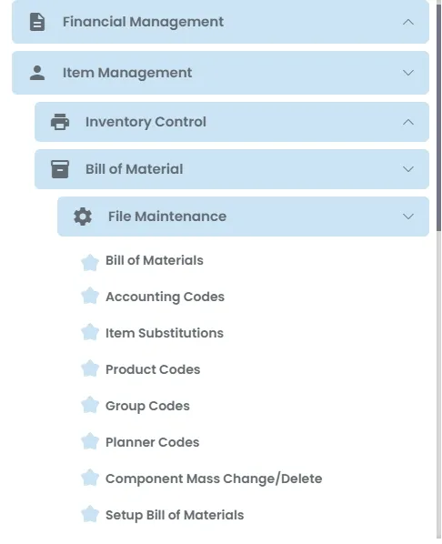 Fitrix menu