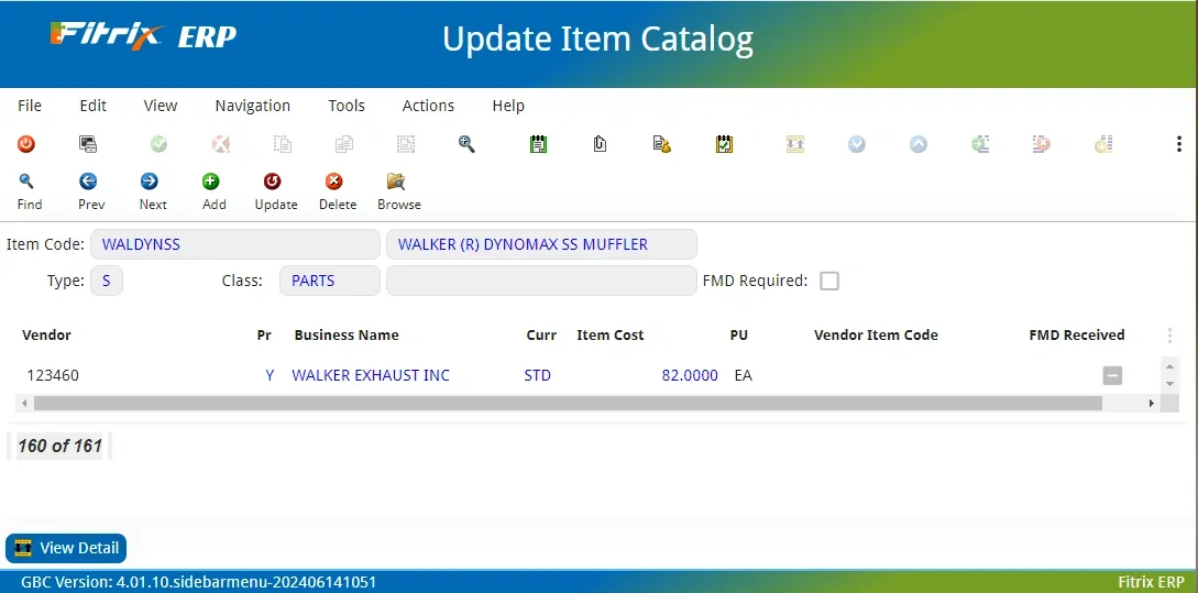 Update item catalog compliance