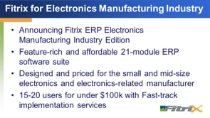 Preview image for the video "New Fitrix ERP for electronic manufacturing key features" - New Fitrix ERP for electronic manufacturing key features.